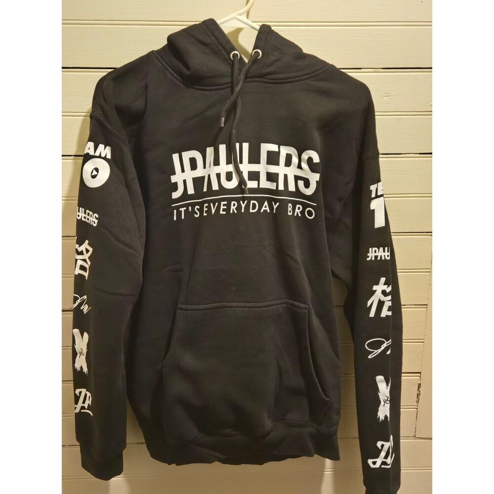 Jake Paul JPAULERS Hoodie Mens M Black Graphic Pullover Drawstring Team10 Logo